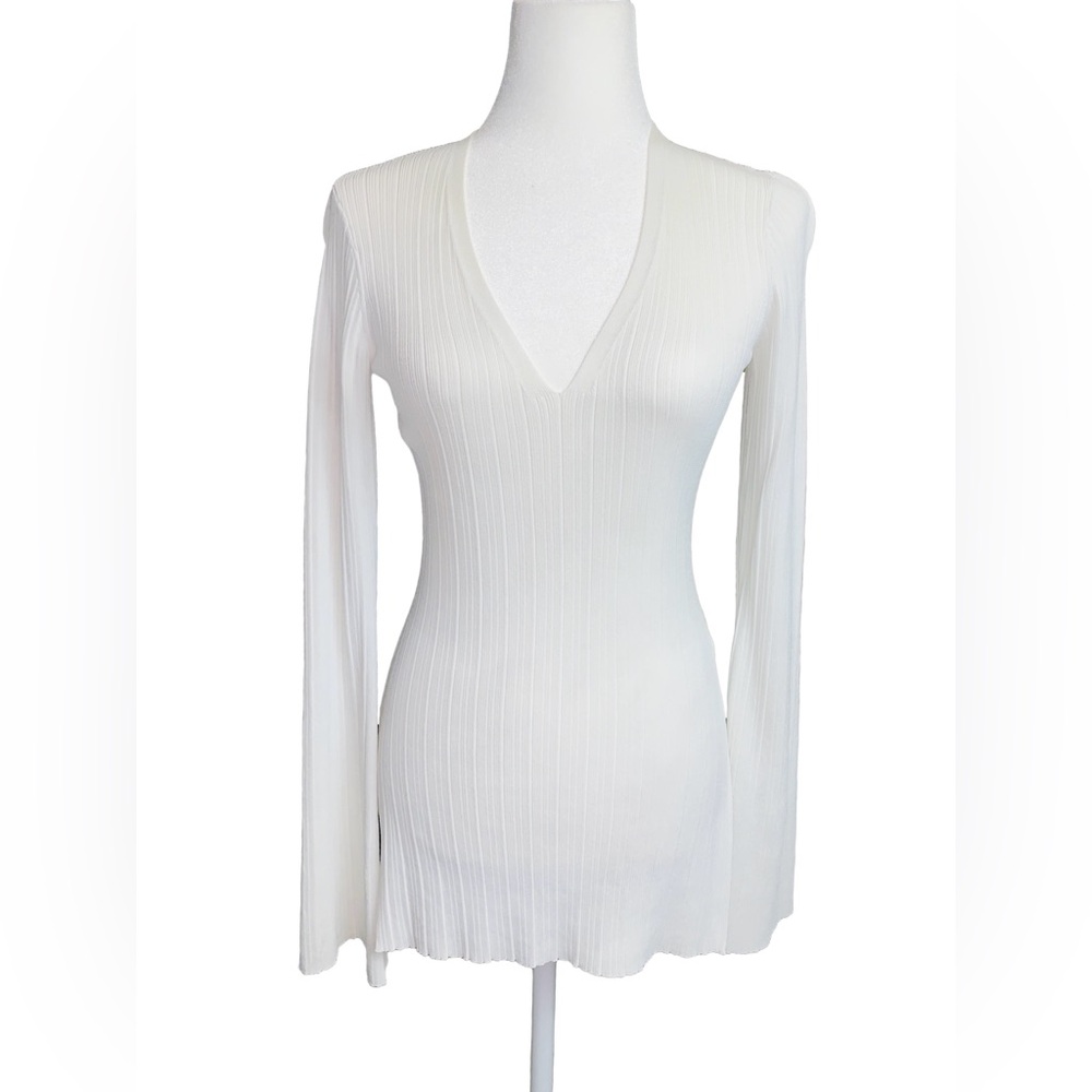Theory V Plunge Knit Slit Top